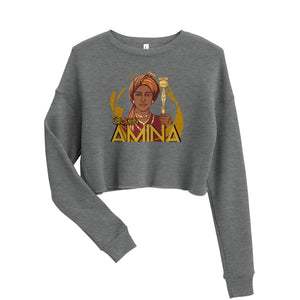 Amina the Queen of Zaria Nigeria (Crop Sweatshirt)