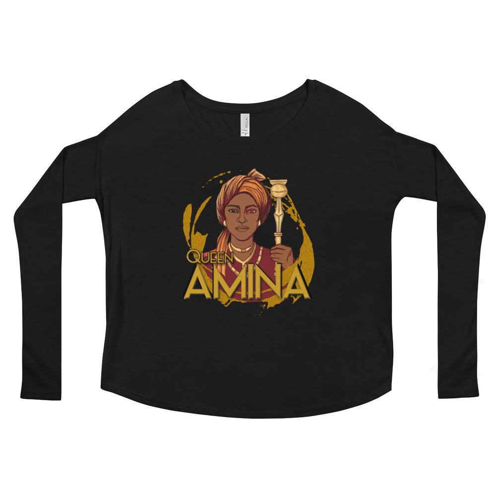 Amina the Queen of Zaria Nigeria (Ladies' Long Sleeve Tee)